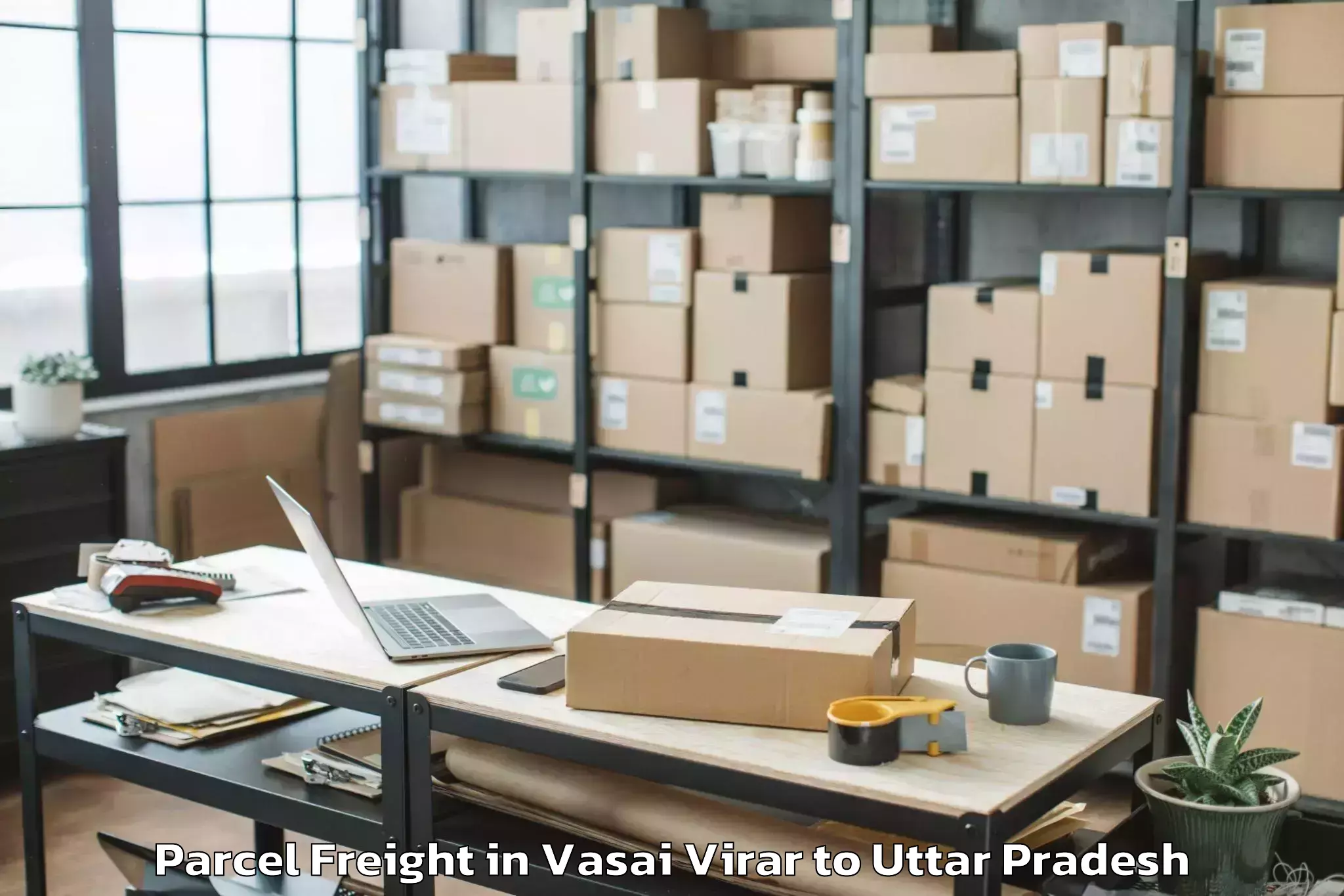 Book Vasai Virar to Bakewar Parcel Freight Online